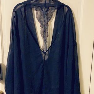 Black sheer robe